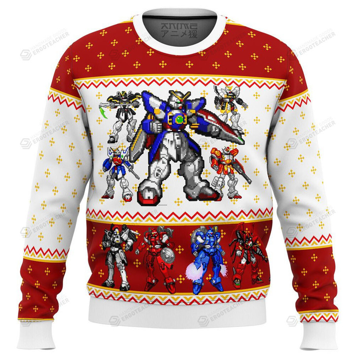 Gundam Wing Sprites Premium Ugly Sweater