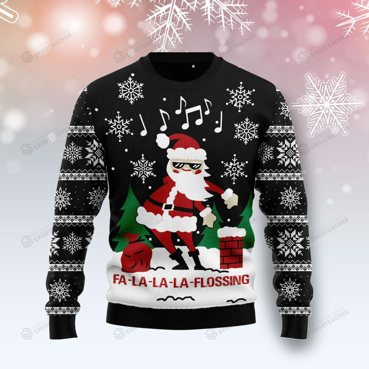 La La La Flossing Santa Claus Ugly Christmas Sweater