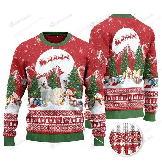 Christmas tree American Eskimo sweater, sweatshirt