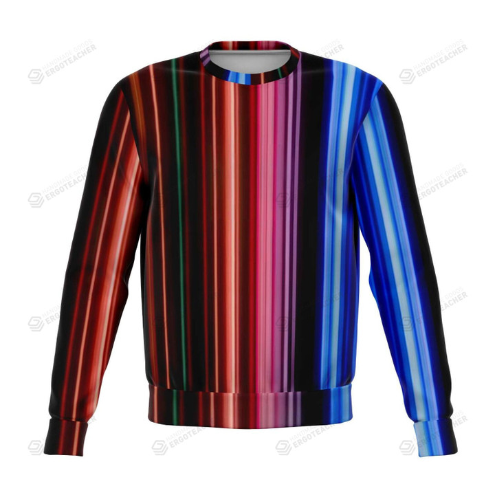 Neon Stripes Ugly Christmas Sweater, All Over Print Sweatshirt