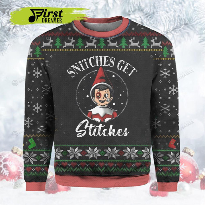 Elf Get Stitches Ugly Sweater