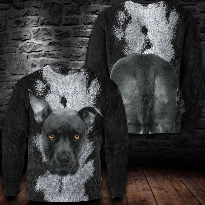 Pitbull Ugly Christmas Sweater, All Over Print Sweatshirt