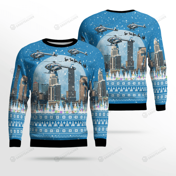 Louisville Metro Police Department MD Helicopters MD-520N Christmas AOP Sweater, Gift For Christmas Ugly Sweater