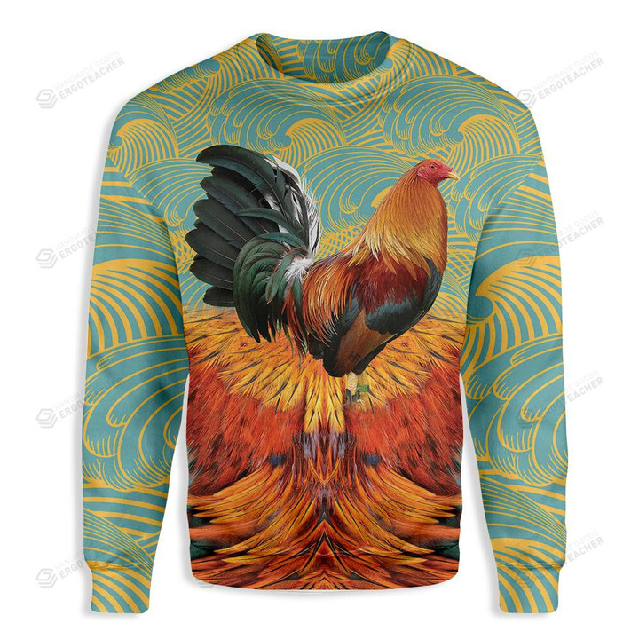 Rooster Ugly Christmas Sweater, All Over Print Sweatshirt