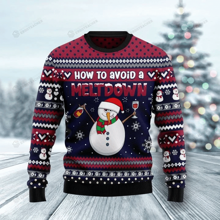 How To Avoid A Meltdown Ugly Christmas Sweater, All Over Print Sweatshirt