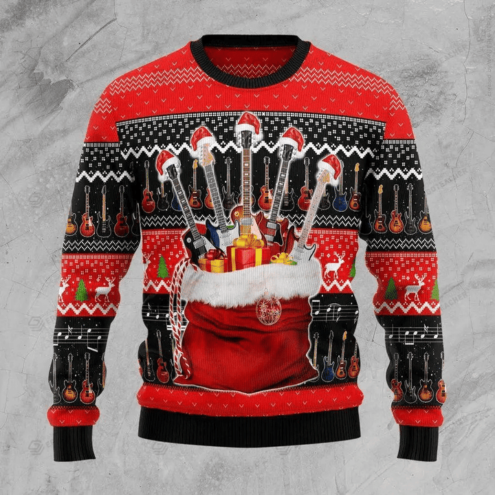 Guitar Xmas Ugly Christmas Sweater 3D