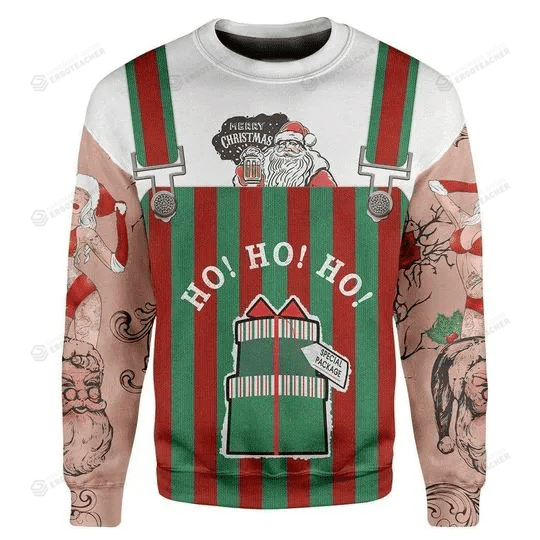 Santa Ugly Christmas Sweater, All Over Print Sweatshirt