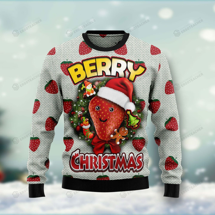 Berry Christmas Ugly Christmas Sweater, Berry Christmas 3D All Over Printed Sweater
