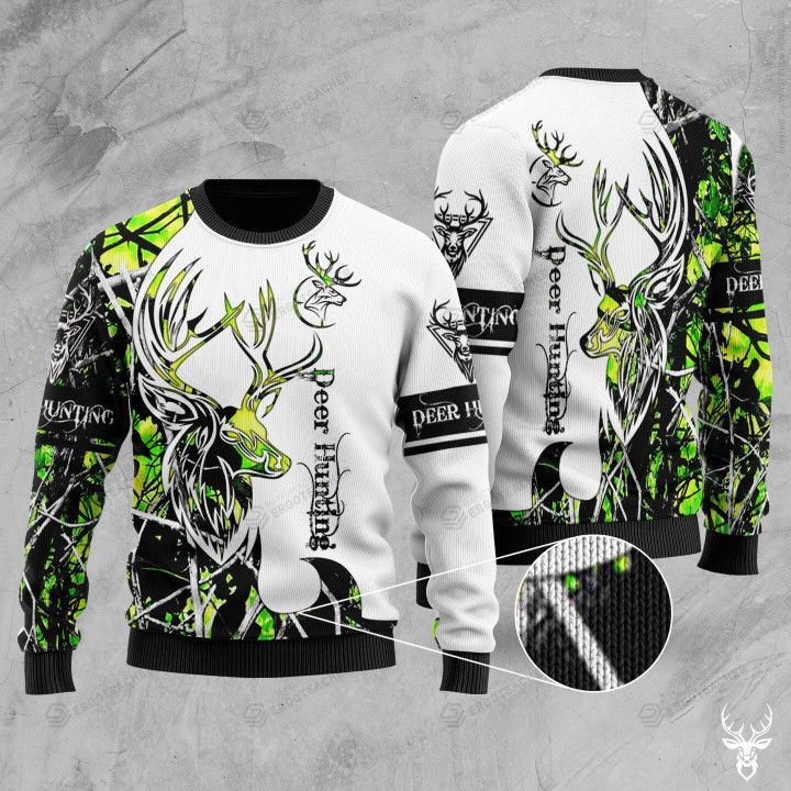 Deer Hunting Green Style Ugly Christmas Sweater