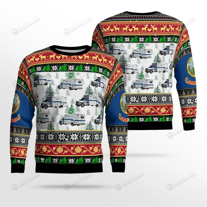 Boise, Idaho, Ada County Ems Christmas Ugly Sweater, All Over Print Sweatshirt