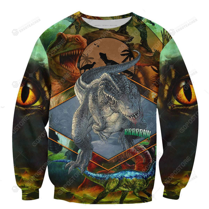 T-Rex Ugly Christmas Sweater, All Over Print Sweatshirt