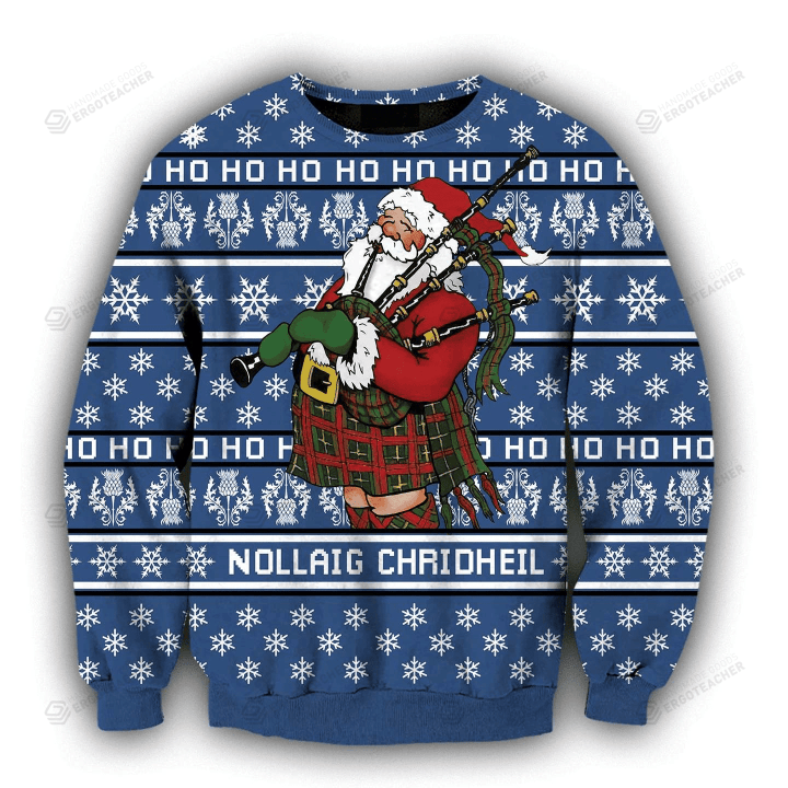 Scottish Santa Ugly Christmas Sweater, All Over Print Sweatshirt