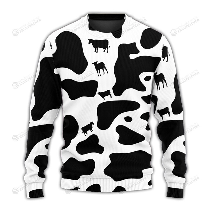 Cow Milk Pattern Ugly Christmas Sweater, All Over Print Sweatshirt