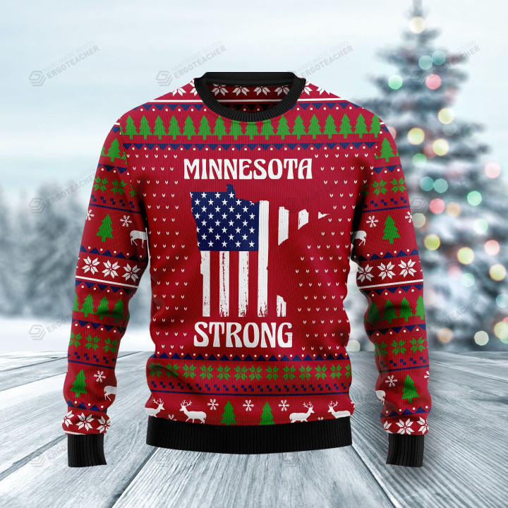 Christmas Minnesota Strong Ugly Christmas Sweater, All Over Print Sweatshirt