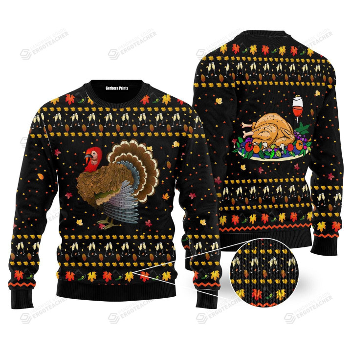Thanksgiving Ugly Christmas Sweater , Thanksgiving 3D All Over Printed Sweater