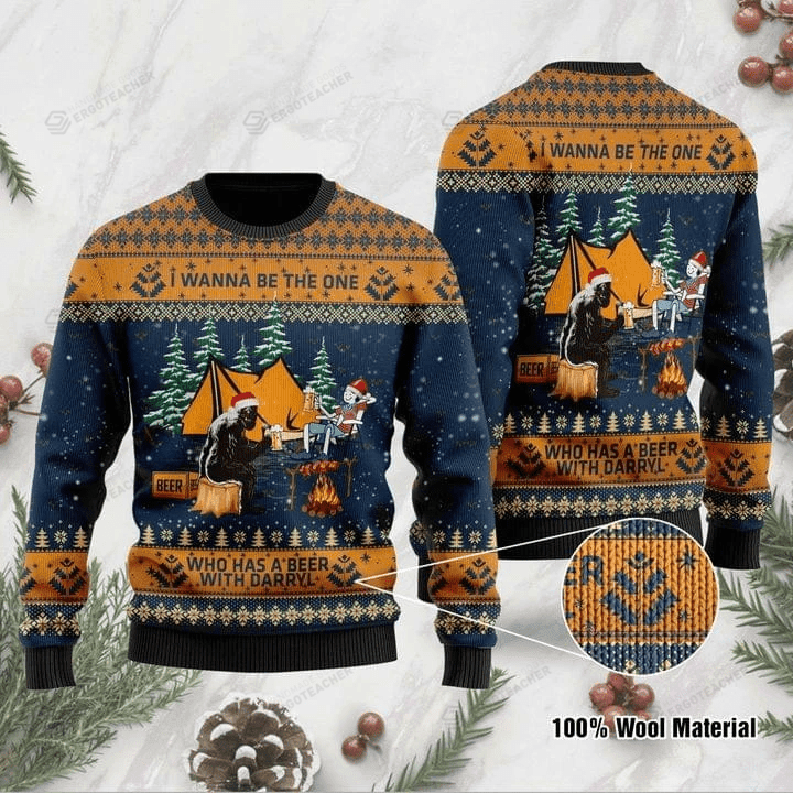 Bigfoot Camping Ugly Christmas Sweater, Bigfoot Camping 3D All Over Printed Sweater