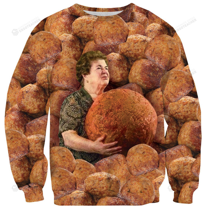 Grandma Meatball Ugly Christmas Sweater, All Over Print Sweatshirt