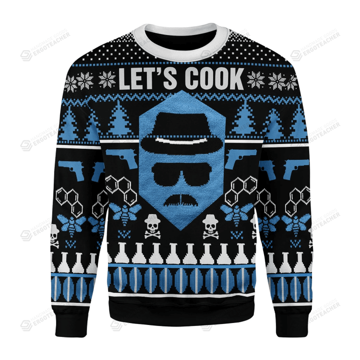 Merry Christmas Let's Cook For Unisex Ugly Christmas Sweater, All Over Print Sweatshirt