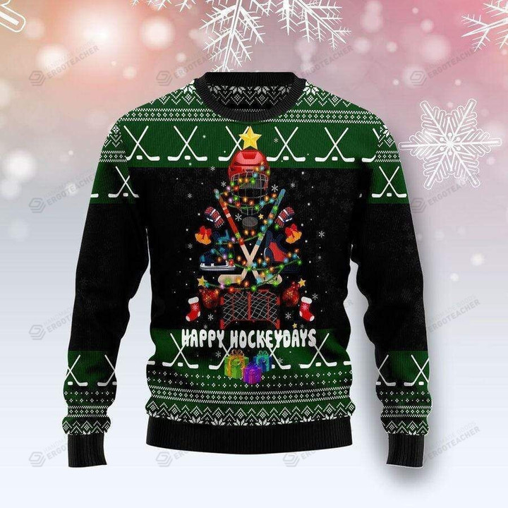 Happy Hockeydays Hockey Ugly Christmas Sweater