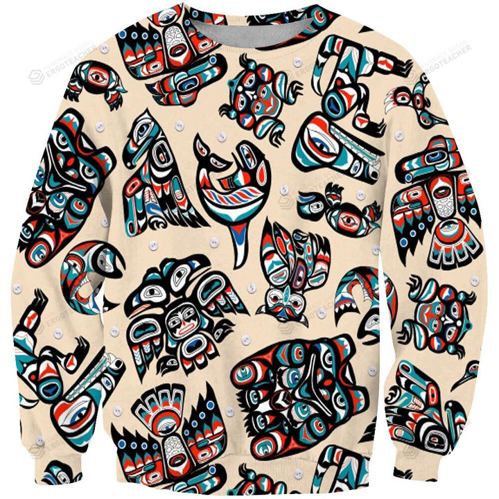 Indigenous Culture Ugly Christmas Sweater, All Over Print Sweatshirt