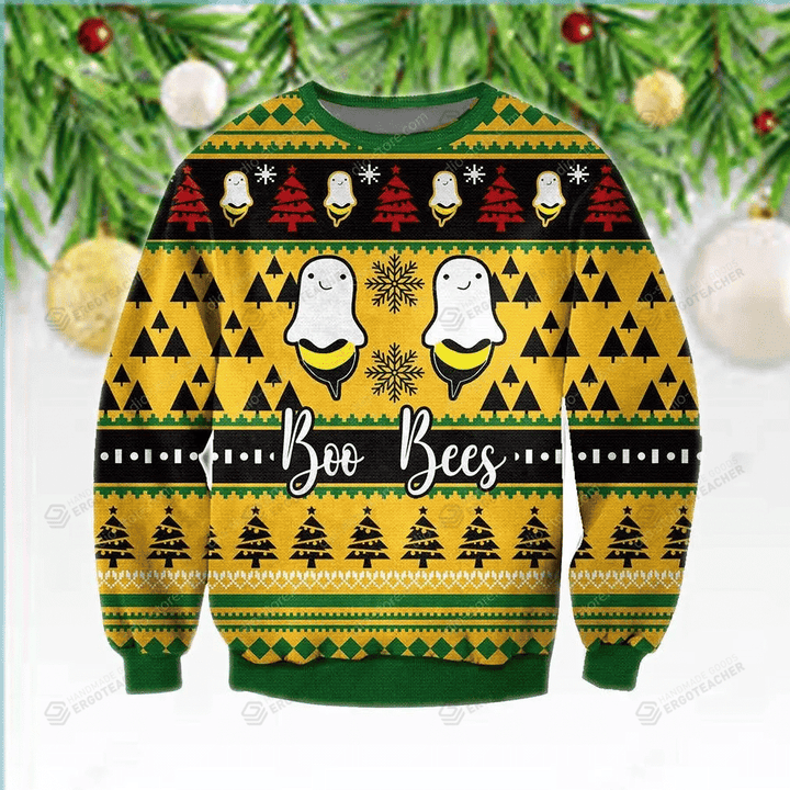 Knitting Pattern Boo Bees For Unisex Ugly Christmas Sweater, All Over Print Sweatshirt