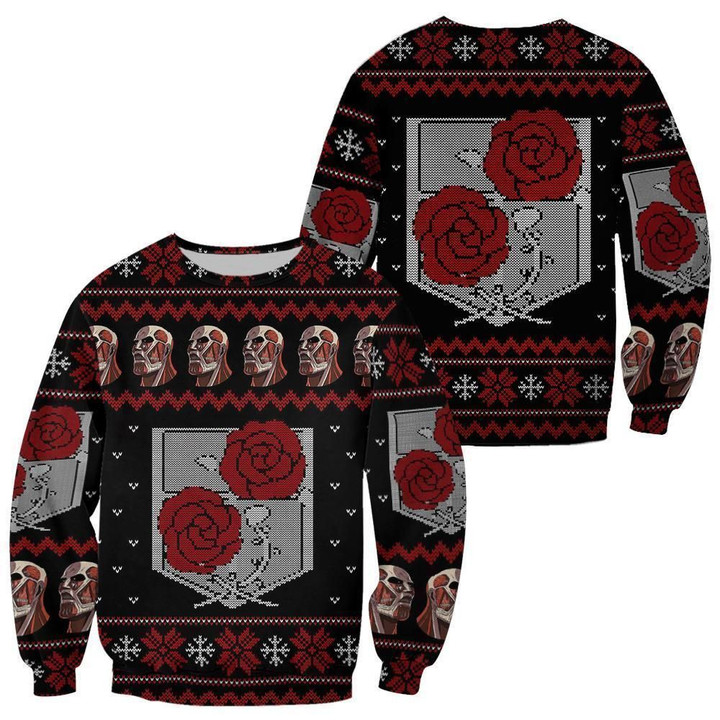 Attack On Titan Ugly Christmas Sweater Garrison Xmas Gift Custom Clothes - 1 - GearAnime