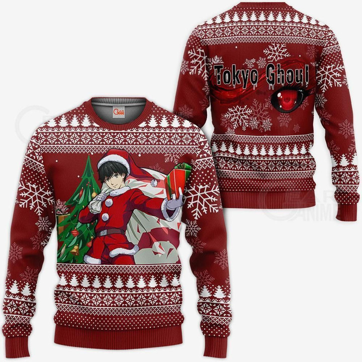 Ken Kaneki Santa Ugly Christmas Sweater Tokyo Ghoul Anime Xmas VA11 - 1 - GearAnime