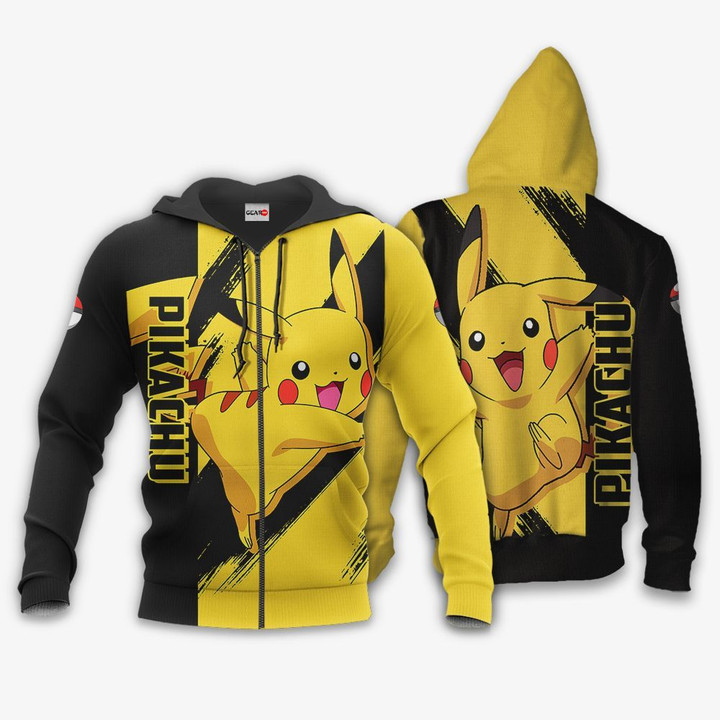 Pokemon Pikachu Hoodie Shirt Anime Zip Jacket GearAnime