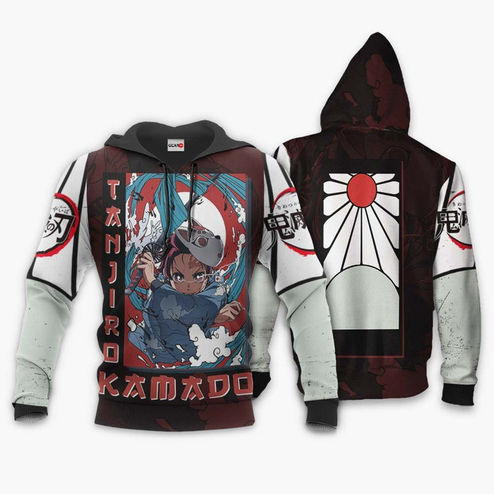 Tanjiro Kamado Hoodie Custom Raising Sun Kimetsu Anime Shirts
