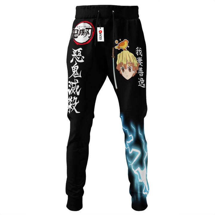 Zenitsu Thunder Joggers Custom Anime Kimetsu Sweatpants
