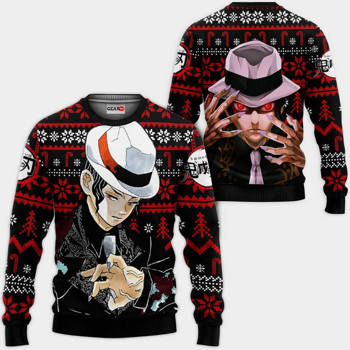 Muzan Kibutsuji Ugly Christmas Sweater Custom Anime Kimetsu Xmas Gifts