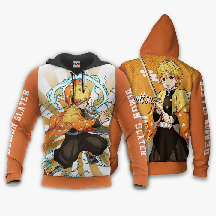 Zenitsu Agatsuma Hoodie Custom Kimetsu Anime Hoodie Shirts