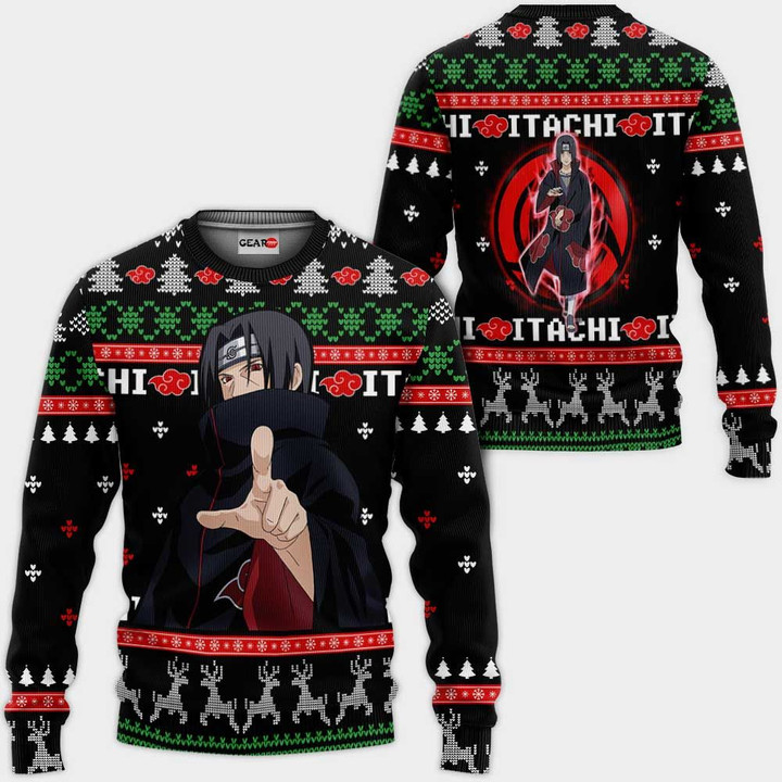 Akatsuki Itachi Ugly Christmas Sweater Custom NRT Anime Xmas Gifts