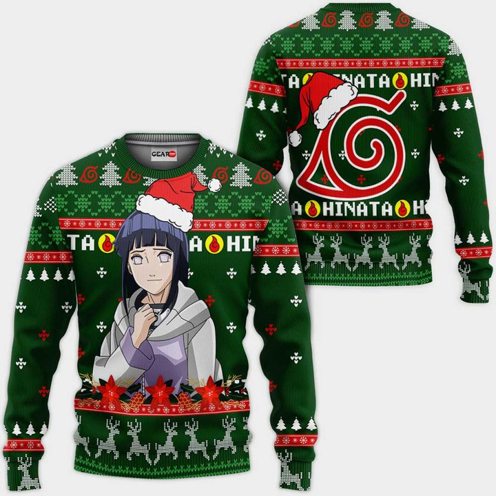 Hinata Hyuga Ugly Christmas Sweater Custom NRT Anime Xmas Gifts