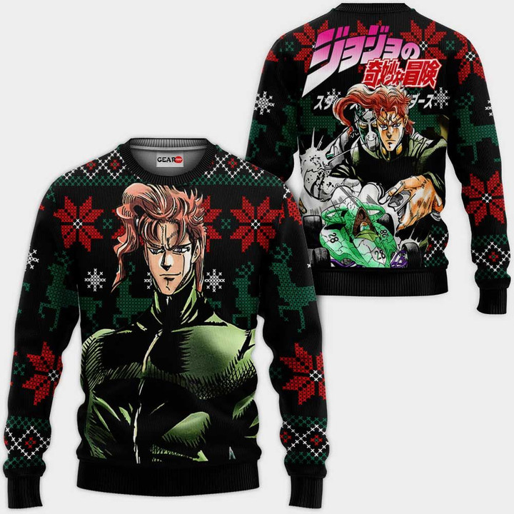 Noriaki Kakyoin Ugly Christmas Sweater Custom Anime JJBA Xmas Gifts