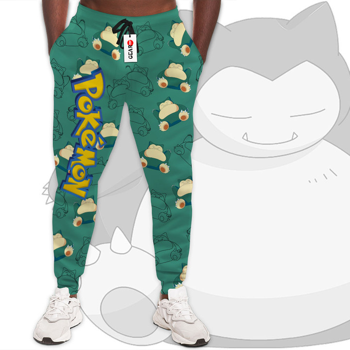 Snorlax Jogger Pants Custom Anime Pokemon Sweatpants For Fans