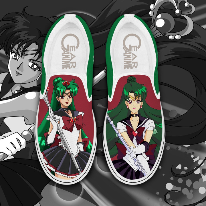 Sailor Pluto Slip On Sneakers Anime Sailor Moon Custom Shoes - 1 - Gearotaku