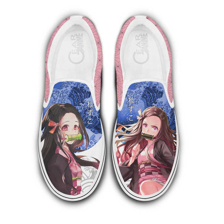 Nezuko Slip On Sneakers Custom Demon Slayer Anime Shoes - 1 - Gearotaku