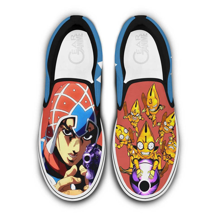 Guido Mista Slip On Sneakers Custom Anime JoJo's Bizarre Adventure Shoes - 1 - Gearotaku