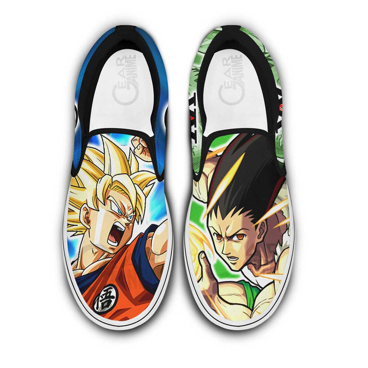 Goku and Gon Freecss Slip-on Shoes Custom Anime Canvas Shoes