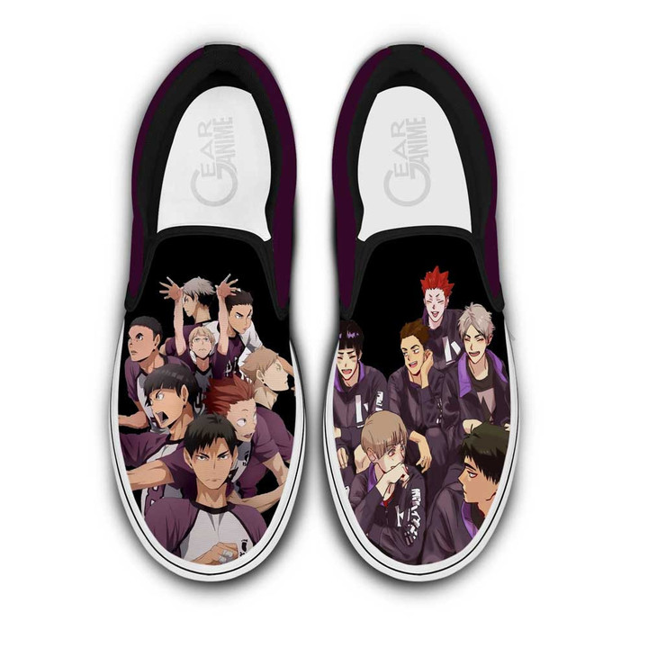 Shiratorizawa Slip On Sneakers Custom Anime Haikyuu Shoes - 1 - Gearotaku