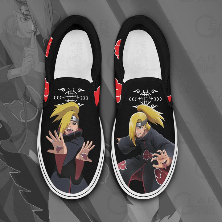 Akatsuki Deidara Slip On Sneakers Custom Anime Shoes PN12 - 1 - Gearotaku