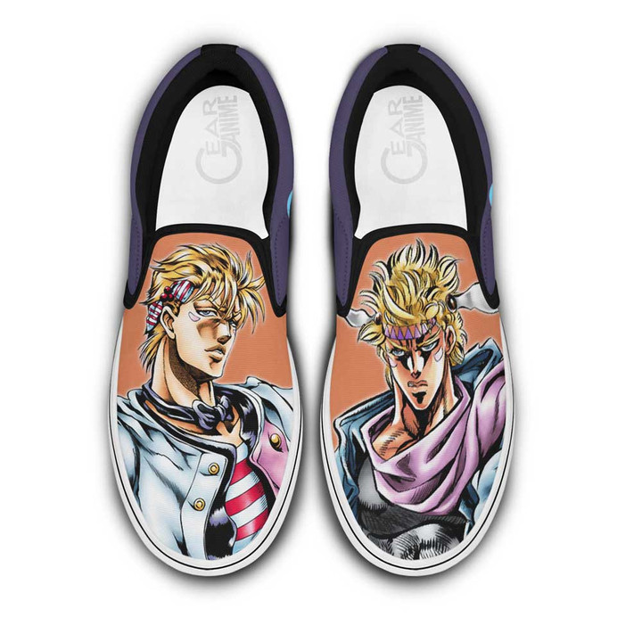 Caesar Anthonio Zeppeli Slip On Sneakers Custom Anime JoJo's Bizarre Adventure Shoes - 1 - Gearotaku