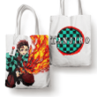 Tanjiro Sun Breathing Tote Bag Anime Personalized Canvas Bags