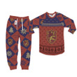 Crimson Lion Christmas Pajamas Set Custom Anime Sleepwear