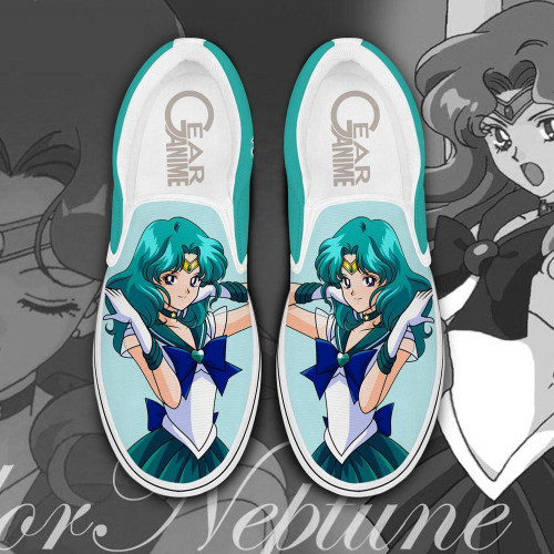 Sailor Neptune Slip-on Shoes Anime Sailor Custom Shoes