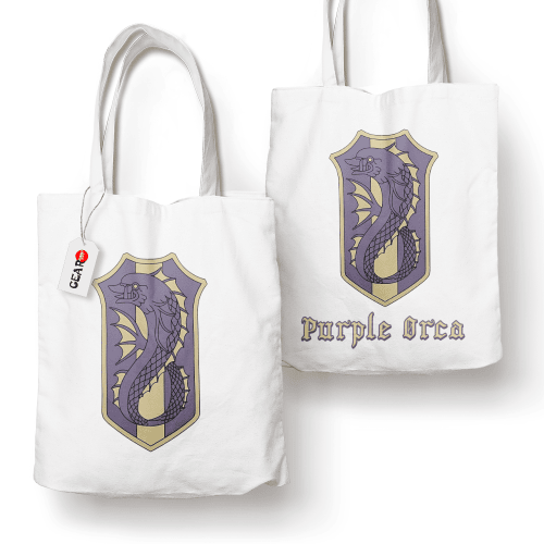 Purple Orca Tote Bag Anime Personalized Canvas Bags