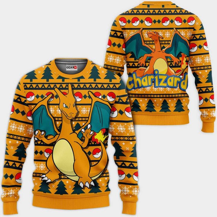 Charizard Ugly Christmas Sweater Custom Anime Pokemon Xmas Gifts