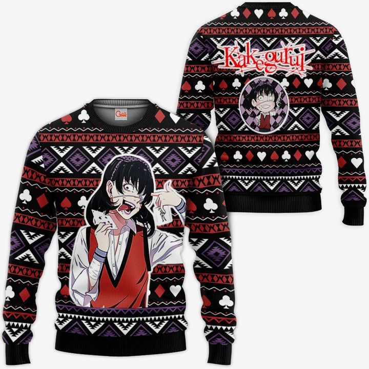 Midari Ikishima Ugly Christmas Sweater Custom Anime Kakegurui Xmas Gifts