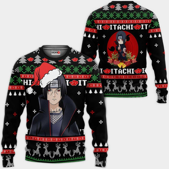 Santa Itachi Ugly Christmas Sweater Custom Naruto Anime Xmas Gifts